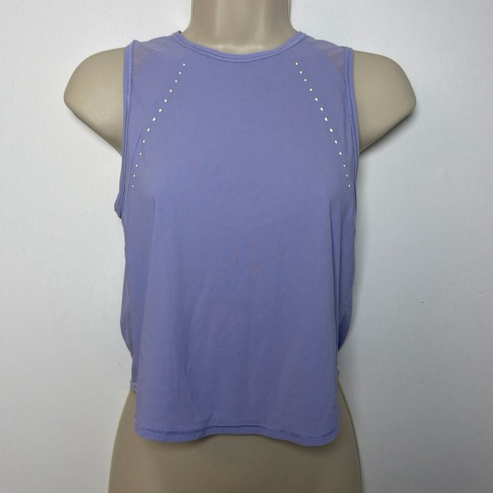 Lululemon Sculpt Cropped Tank Top Lilac Smoke Lavender Workout Gym Size 2-4